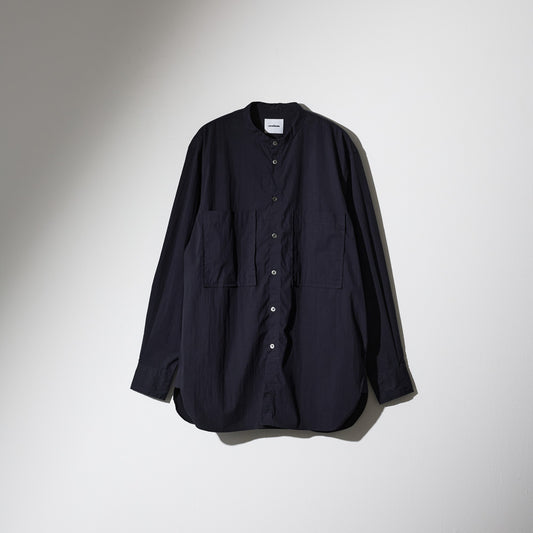 CSH-18 / W Pocket Standcollar Shirt -CN Typewriter -Navy