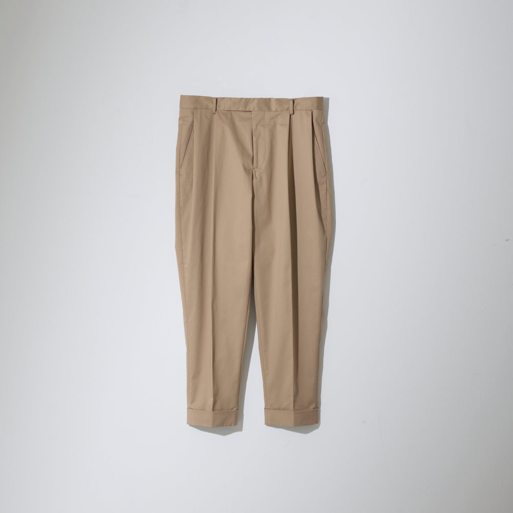 CPT-1 / 2out-Pleats Slacks - Stretch Chino - BEIGE