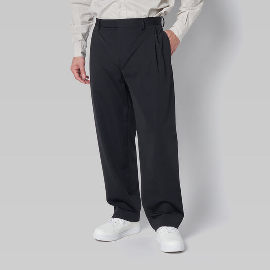 CPT-25 - Stretch Jersey - Black / 変形2アウトプリーツ パンツ