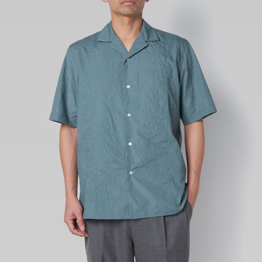 CSH-28 - Wrinkle Poplin - ミント / ショートスリーブ オープンカラーシャツ