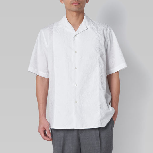 CSH-28 - Wrinkle Poplin - White / ショートスリーブ オープンカラーシャツ