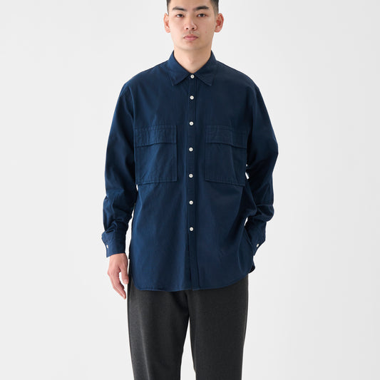 CSH-4 / American Cotton Twill / Navy / ダブルポケット シャツ