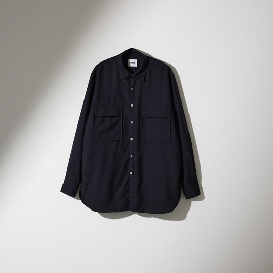 CSH-4 / W Pocket Shirt -Wool Tropical -Navy