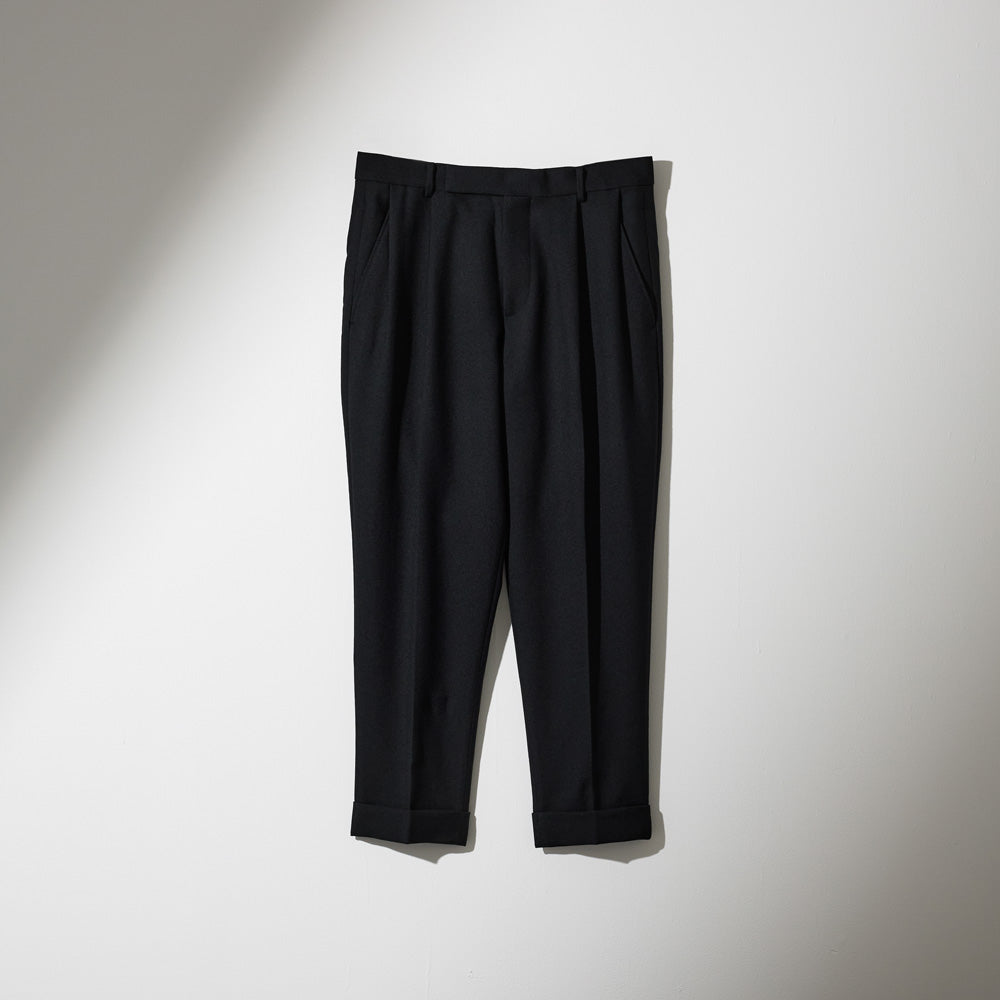 CPT-1 / 2out-Pleats Slacks -30 Wool Twill -Black – :colon | コロン