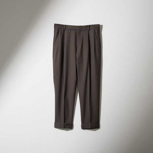 CPT-1 / 2out-Pleats Slacks -30 Wool Twill -Taupe