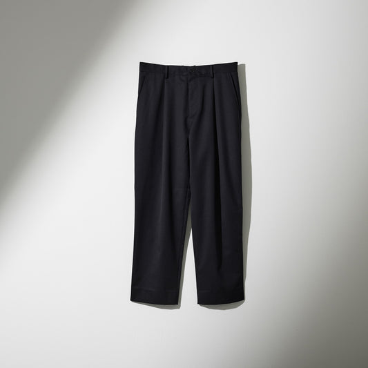 CPT-15/ 1out-Pleats Pants -Wool Gabardine -Black