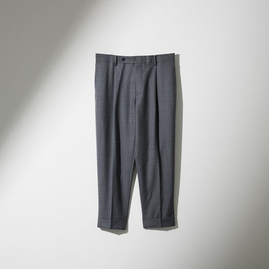 CPT-16/ 1out-Pleats Unckle Slacks -WV 2way Stretch -Grey