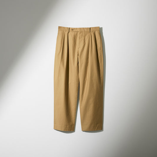 CPT-17/ Box-Pleats Pants -Cotton Moleskin -Beige