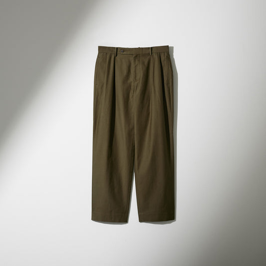 CPT-17/ Box-Pleats Pants -Cotton Moleskin -Khaki
