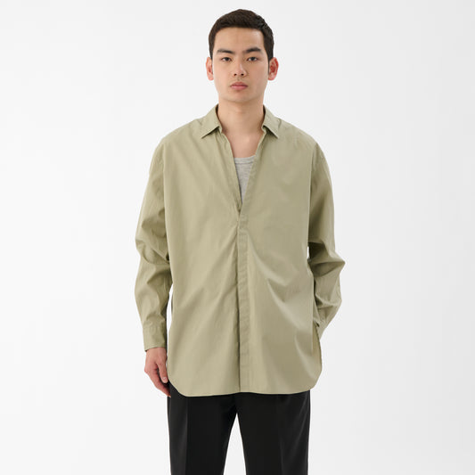 CSH-33 / 100/2 Cotton Broad / Lt.Khaki / スキッパーシャツ