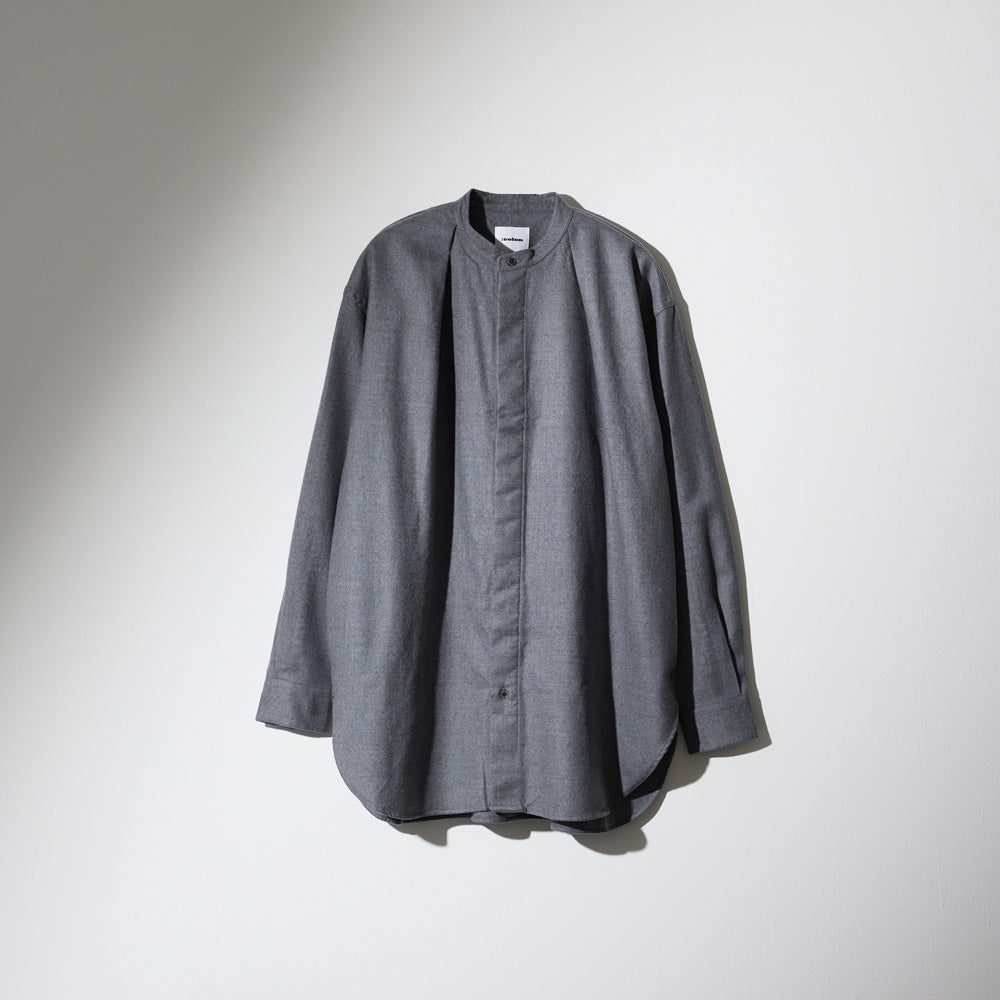 CSH-1 / 1in-Pleats Longshirt -Wool Flannel -Navy – :colon | コロン