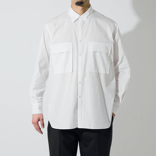 CSH-4 - Cotton Broad - WHITE / Wポケットシャツ