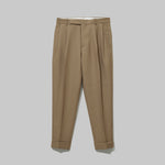 CPT-1 – 2/30 Wool Twill – Beige / 2アウトプリーツ スラックス