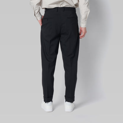 CPT-1 – 100S Wool Tropical – Black / 2アウトプリーツ スラックス