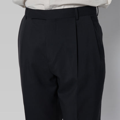 CPT-1 – 100S Wool Tropical – Black / 2アウトプリーツ スラックス