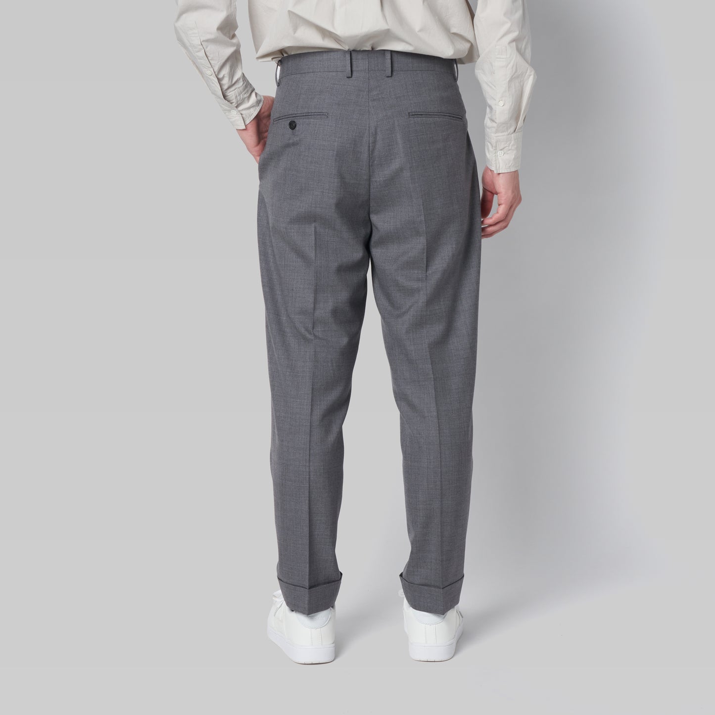 CPT-1 – 100S Wool Tropical – Grey / 2アウトプリーツ スラックス