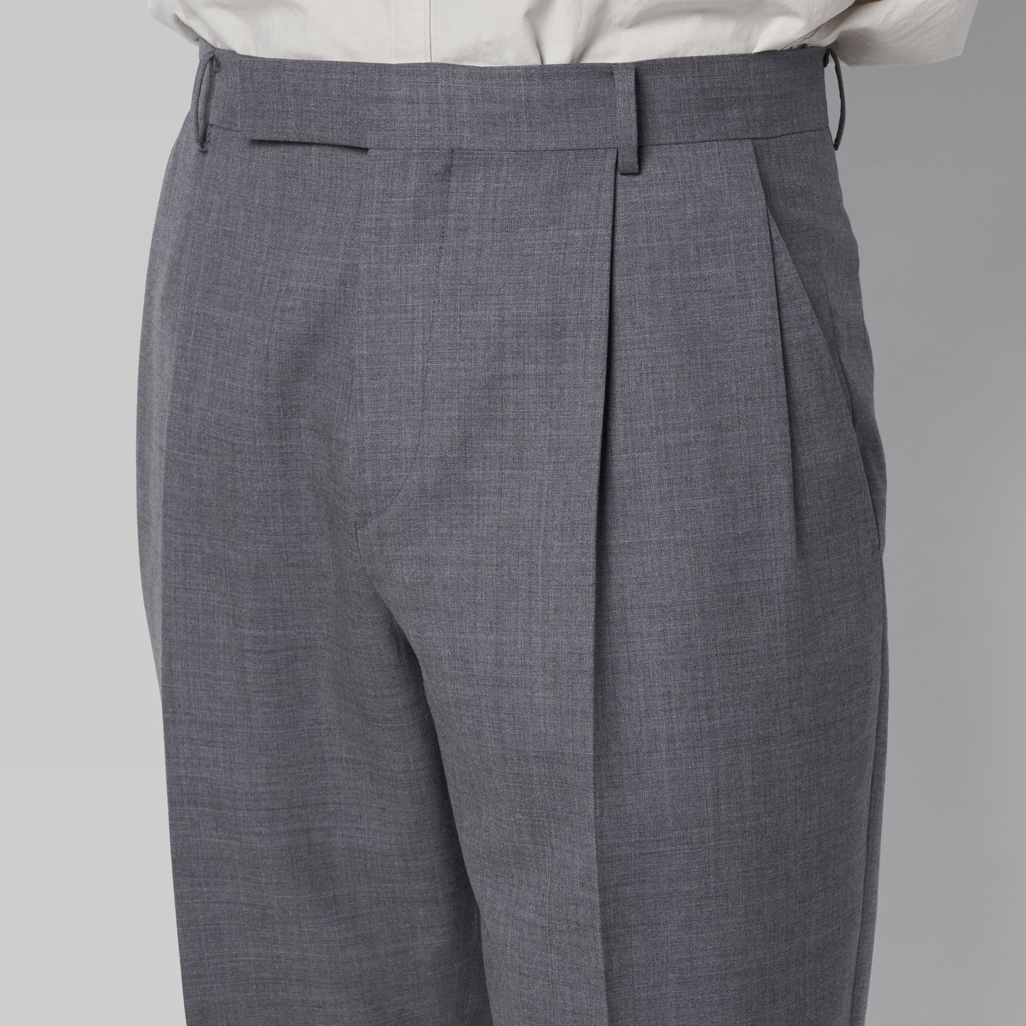 CPT-1 – 100S Wool Tropical – Grey / 2アウトプリーツ スラックス