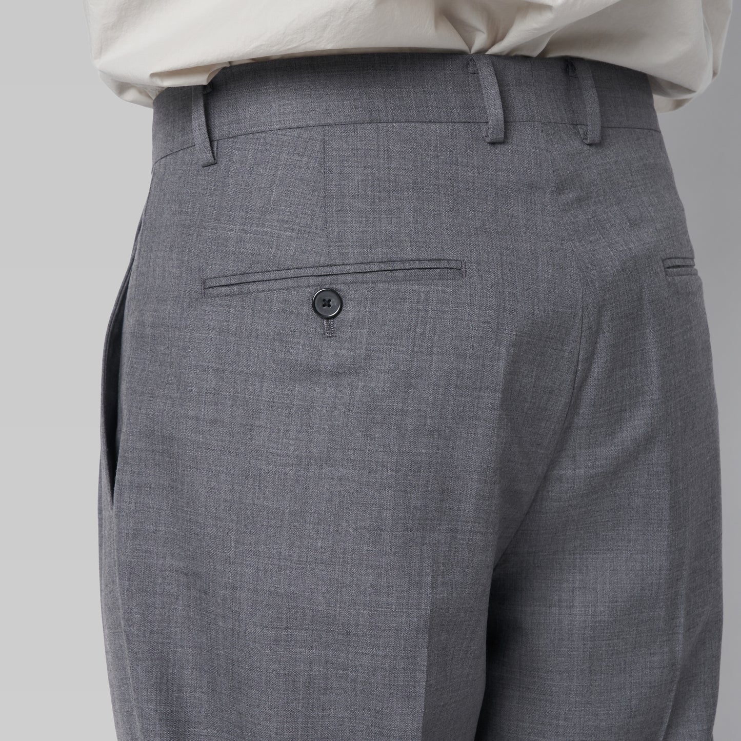 CPT-1 – 100S Wool Tropical – Grey / 2アウトプリーツ スラックス