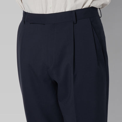 CPT-1 – 100S Wool Tropical – Navy / 2アウトプリーツ スラックス