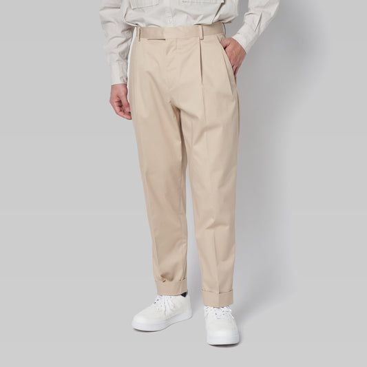 CPT-1 – Stretch Chino – Beige / 2アウトプリーツ スラックス