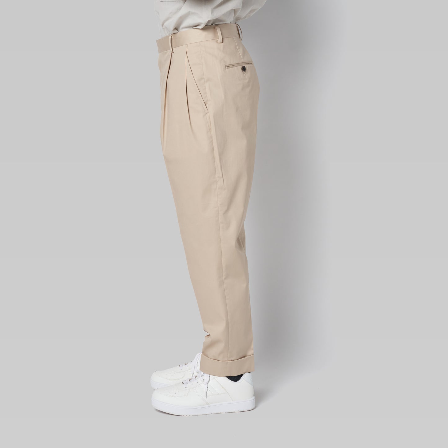 CPT-1 – Stretch Chino – Beige / 2アウトプリーツ スラックス