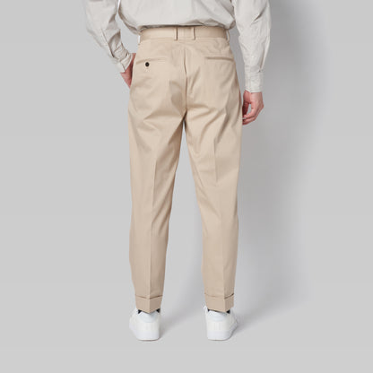 CPT-1 – Stretch Chino – Beige / 2アウトプリーツ スラックス
