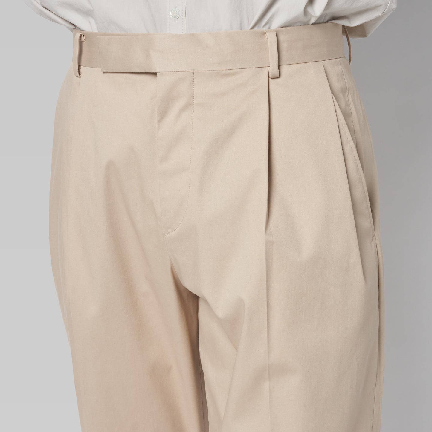 CPT-1 – Stretch Chino – Beige / 2アウトプリーツ スラックス