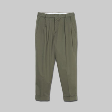 CPT-1 – Stretch Chino – Khaki / 2アウトプリーツ スラックス