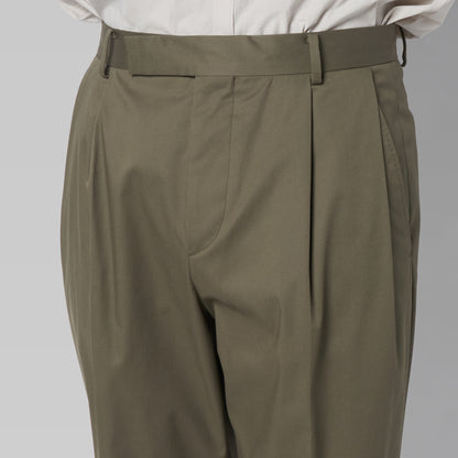 CPT-1 – Stretch Chino – Khaki / 2アウトプリーツ スラックス