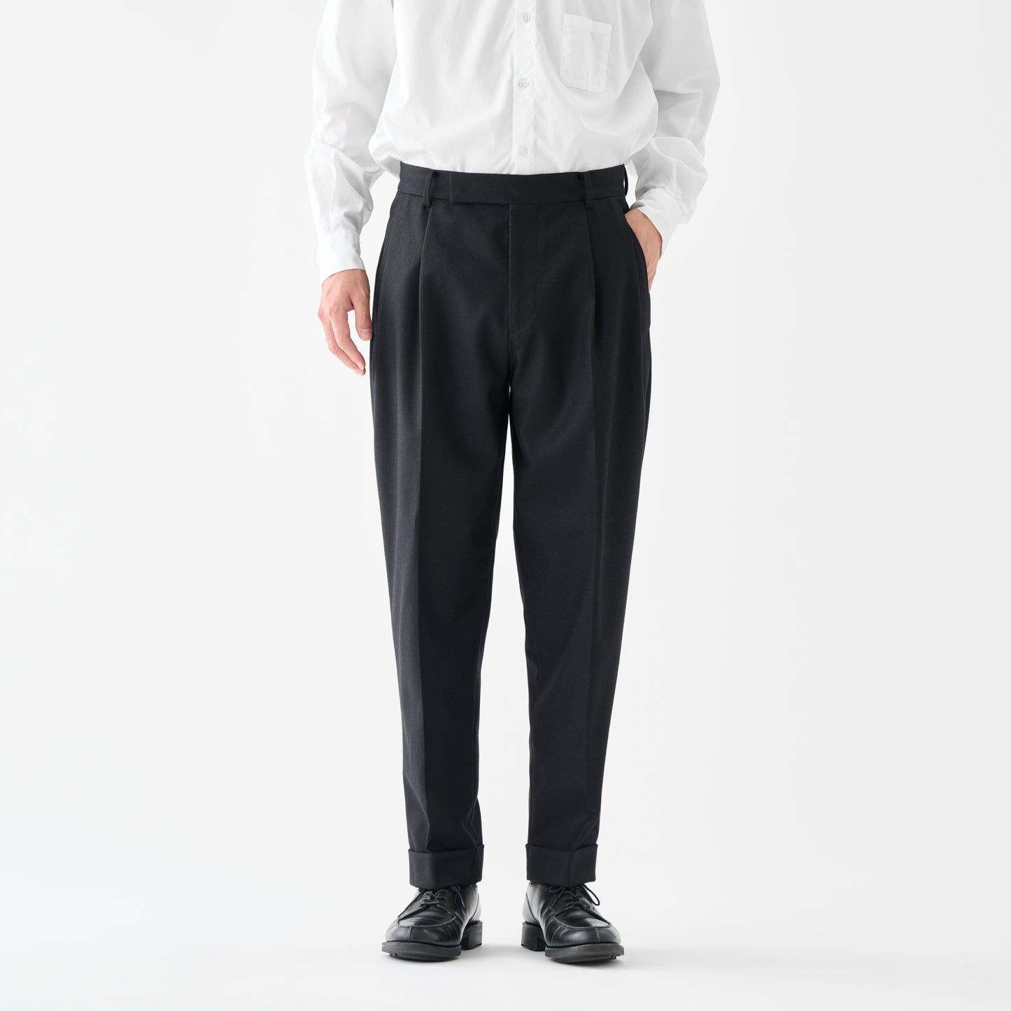 CPT-1  / WNC Flannel / Black / 2アウトプリーツ スラックス