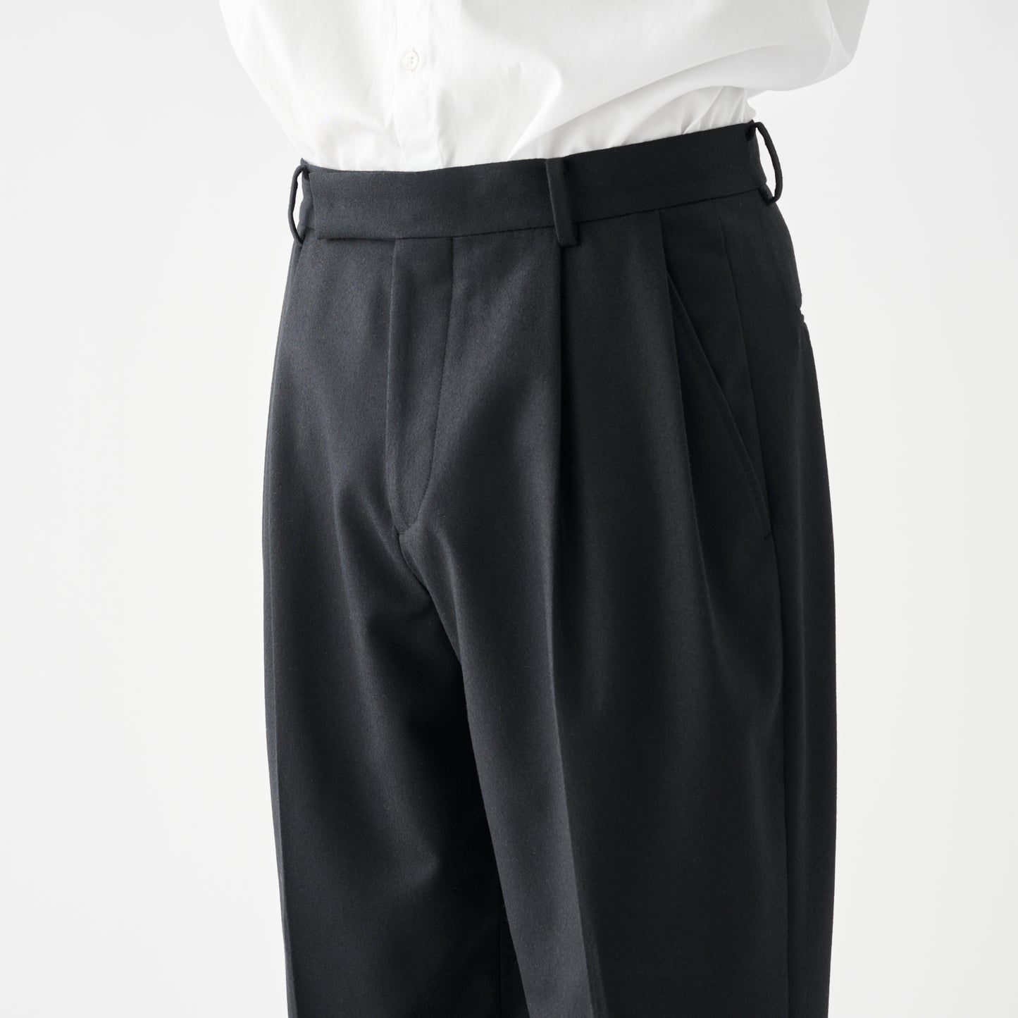 CPT-1  / WNC Flannel / Black / 2アウトプリーツ スラックス