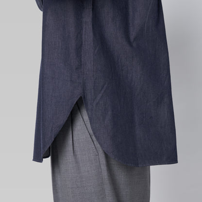 CSH-1 – 4oz Light Denim – Navy / 1インプリーツ　ロングシャツ