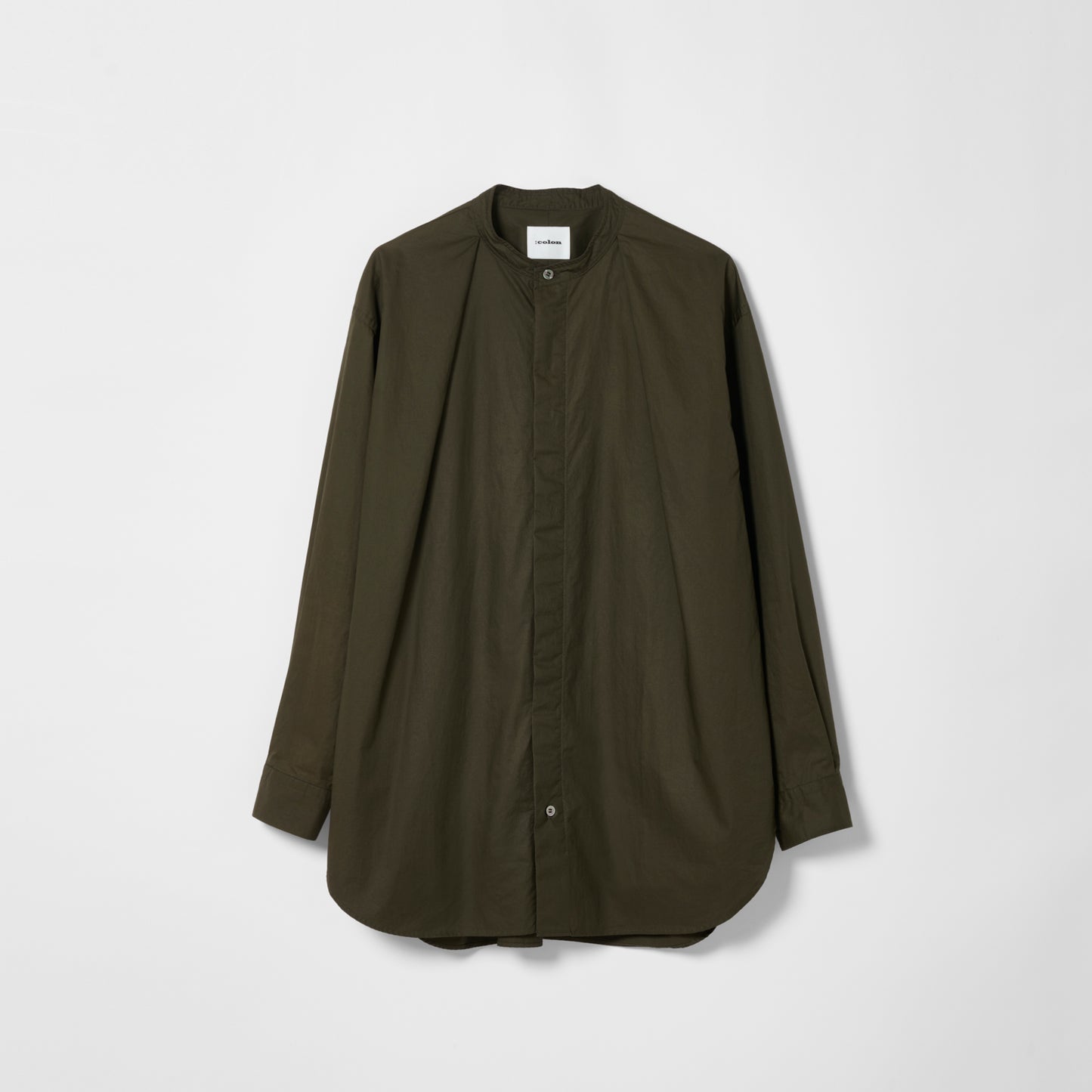 CSH-1 / 80/1 Cotton Twill / Khaki / 1インプリーツ ロングシャツ