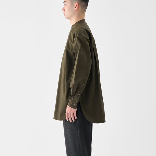CSH-1 / 80/1 Cotton Twill / Khaki / 1インプリーツ ロングシャツ
