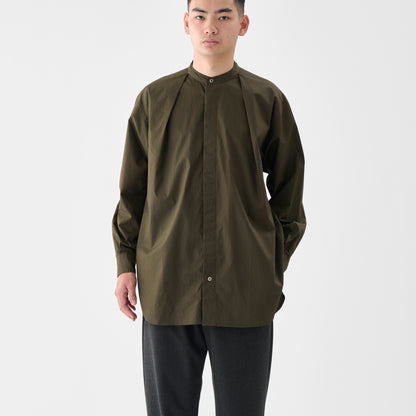 CSH-1 / 80/1 Cotton Twill / Khaki / 1インプリーツ ロングシャツ