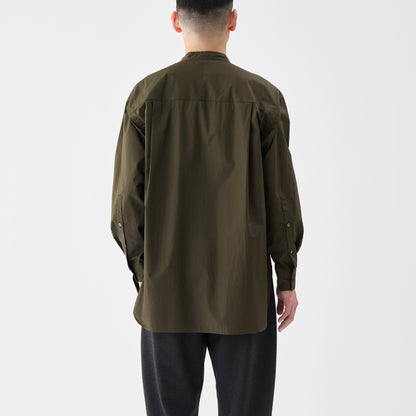 CSH-1 / 80/1 Cotton Twill / Khaki / 1インプリーツ ロングシャツ