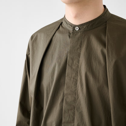 CSH-1 / 80/1 Cotton Twill / Khaki / 1インプリーツ ロングシャツ