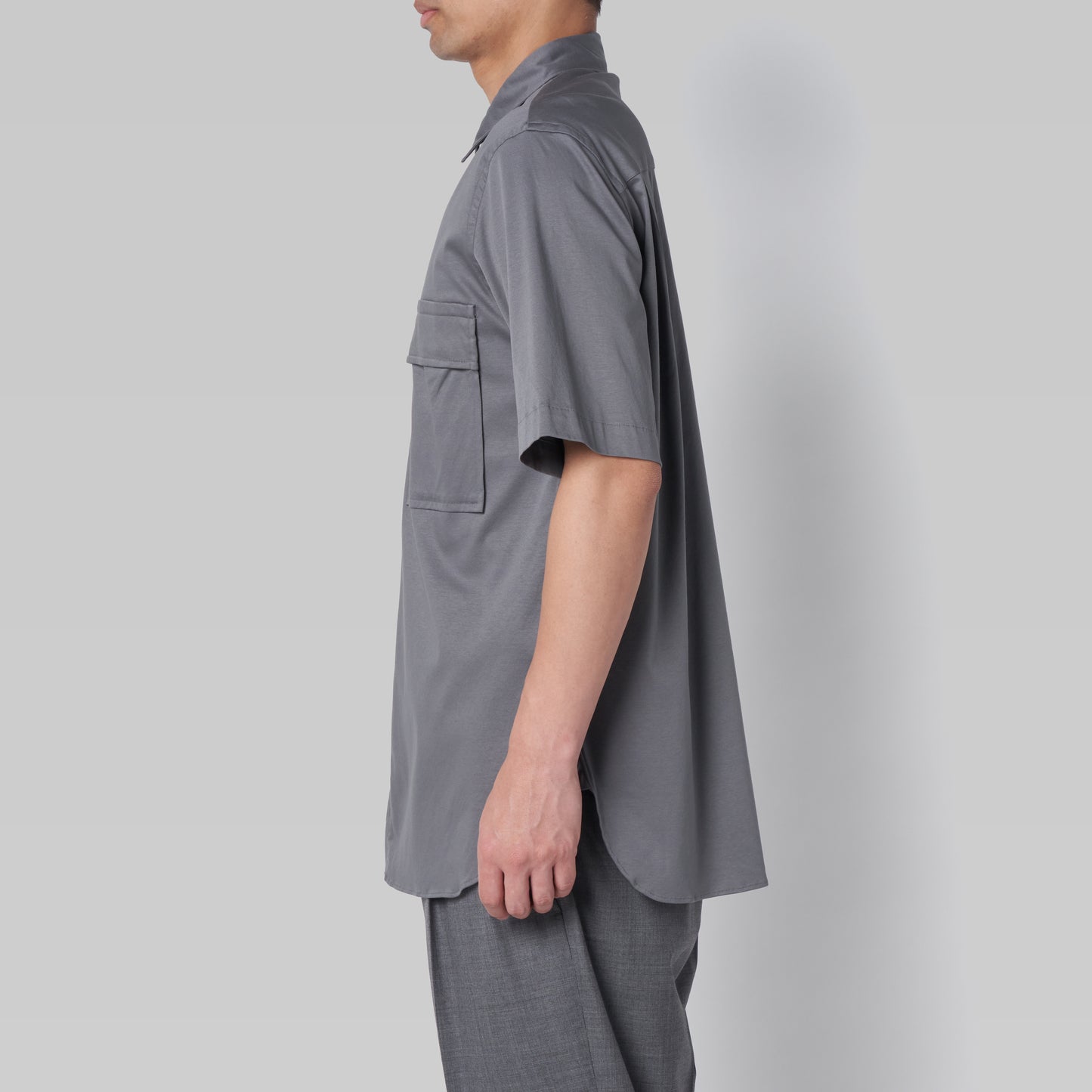 CSH-15 - Cotton Smooth - Grey / ショートスリーブ ダブルポケットシャツ