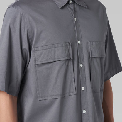 CSH-15 - Cotton Smooth - Grey / ショートスリーブ ダブルポケットシャツ