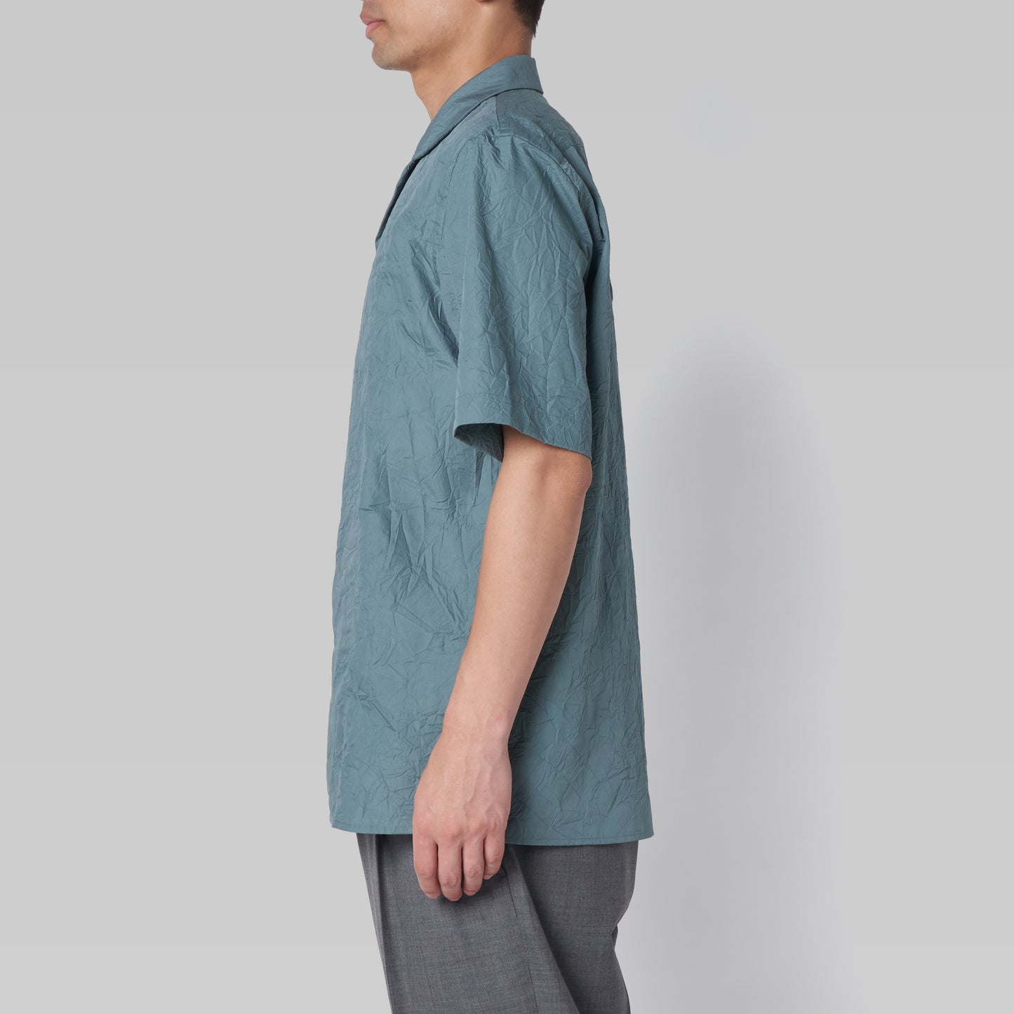 CSH-28 - Wrinkle Poplin - ミント / ショートスリーブ オープンカラーシャツ