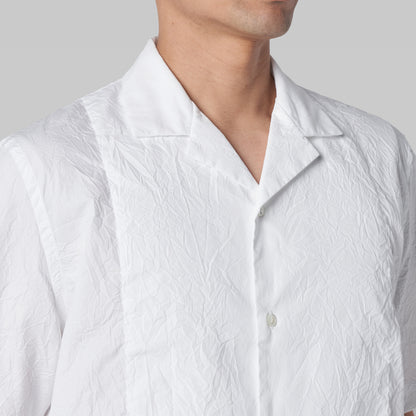 CSH-28 - Wrinkle Poplin - White / ショートスリーブ オープンカラーシャツ