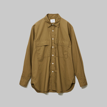 CSH-4 – 120/2 Cotton Typewriter – Khaki / ダブルポケット シャツ