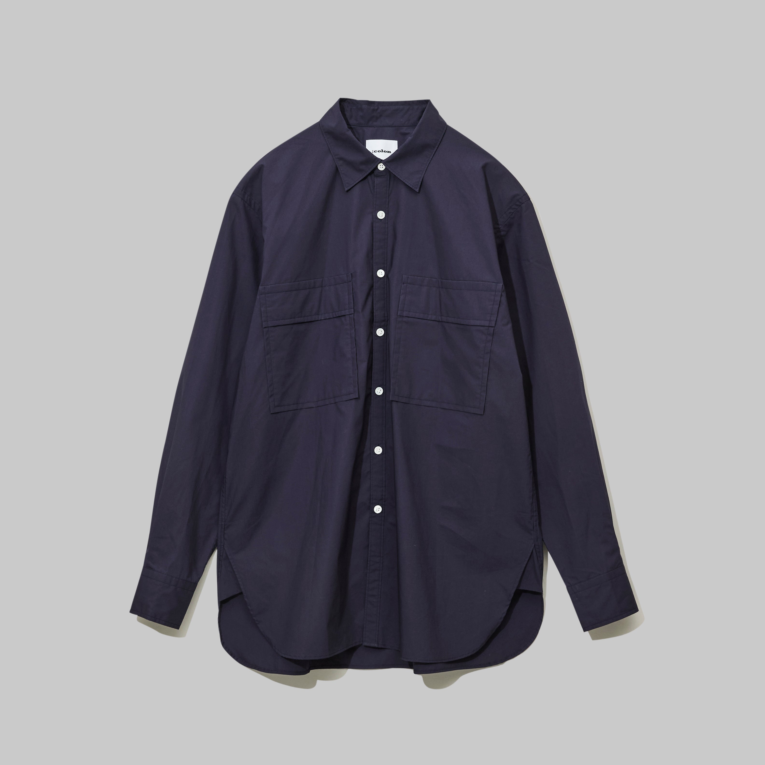 CSH-4 – 120/2 Cotton Typewriter – Navy / ダブルポケット シャツ