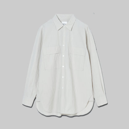 CSH-4 – Oumi 60/1 Typewriter – Greige / ダブルポケット シャツ