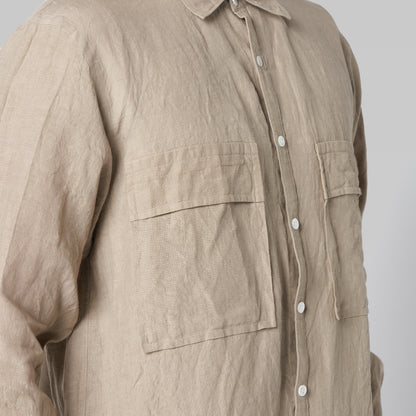 CSH-4 – 1/60 Linen Cloth – Biege / ダブルポケット シャツ
