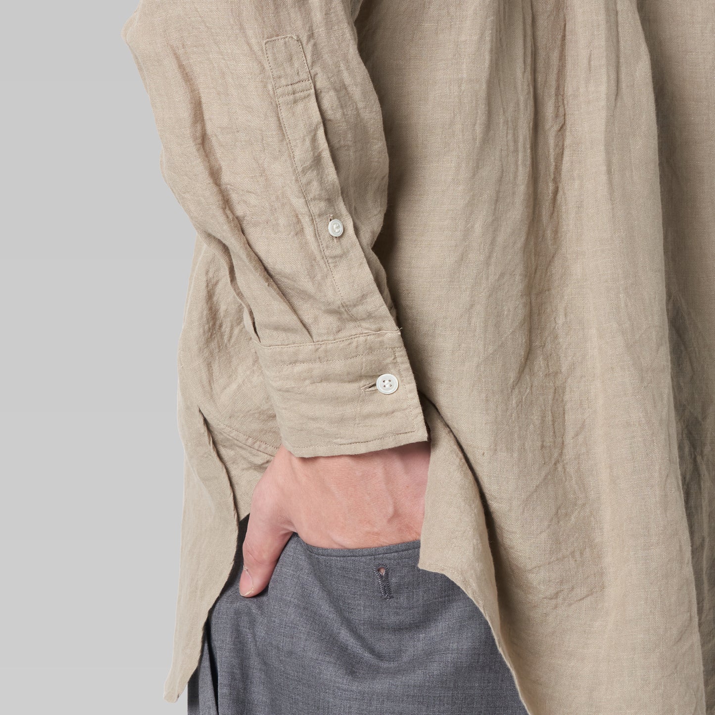 CSH-4 – 1/60 Linen Cloth – Biege / ダブルポケット シャツ