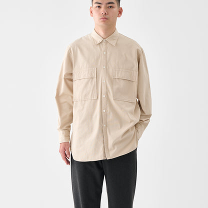CSH-4 / American Cotton Twill / Beige / ダブルポケット シャツ