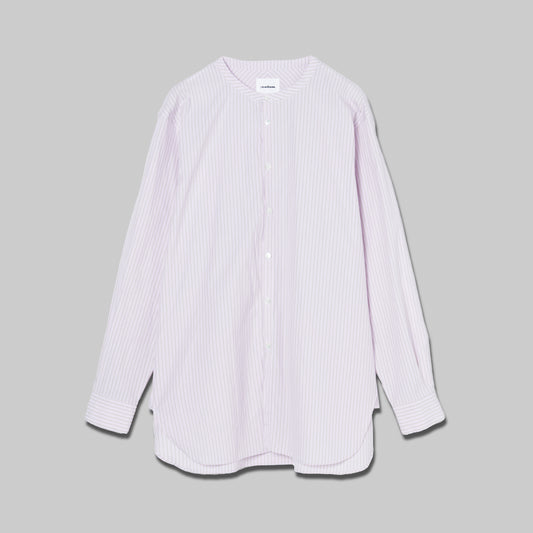 CSH-5 - 100/2 Cotton Stripe - Pink x Beige / ヘンリーネックシャツ