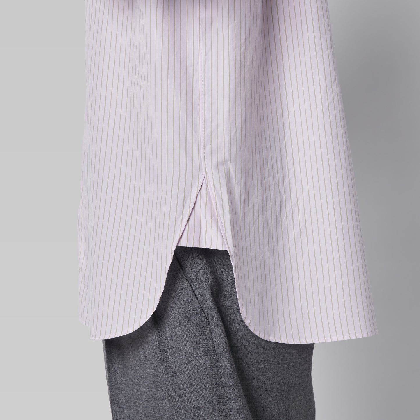 CSH-5 - 100/2 Cotton Stripe - Pink x Beige / ヘンリーネックシャツ