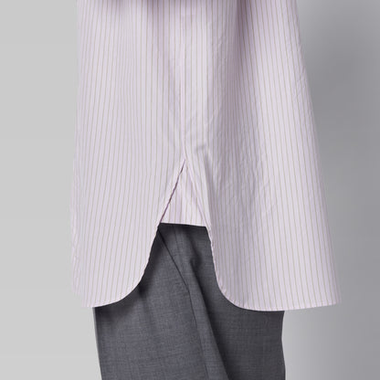 CSH-5 - 100/2 Cotton Stripe - Pink x Beige / ヘンリーネックシャツ